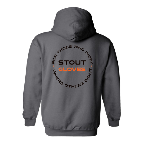 Stout Gloves Hoodie " For Those Who Work Where Others Wont" - CHARCOAL GREY